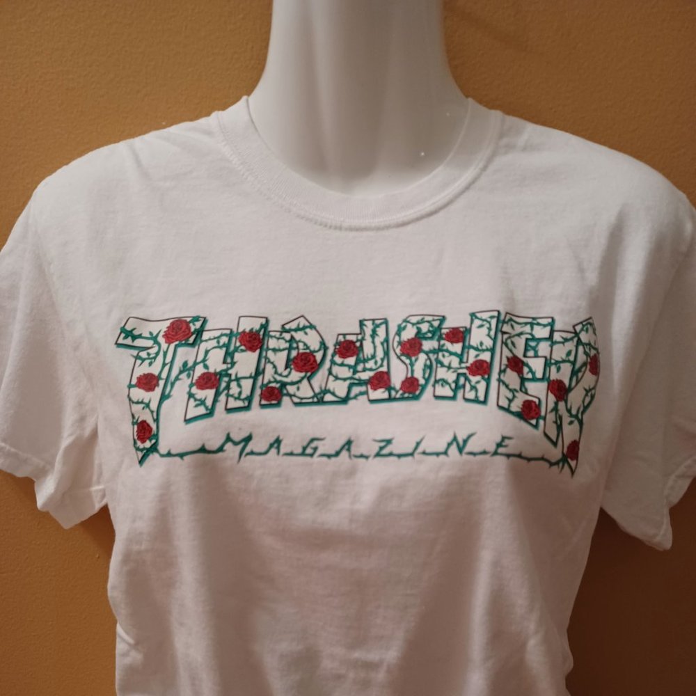 Thrasher Magazine Logo  White Tee